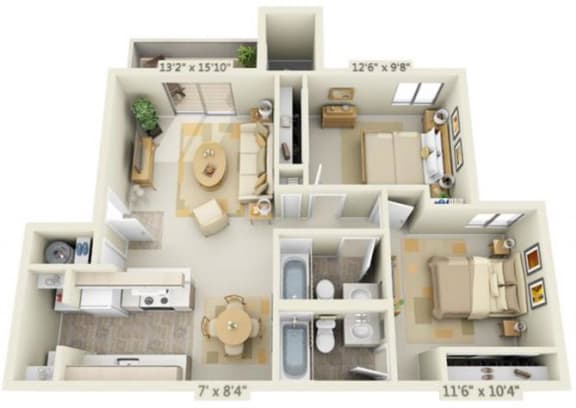 Floor Plans of King's Court in Beaverton, OR