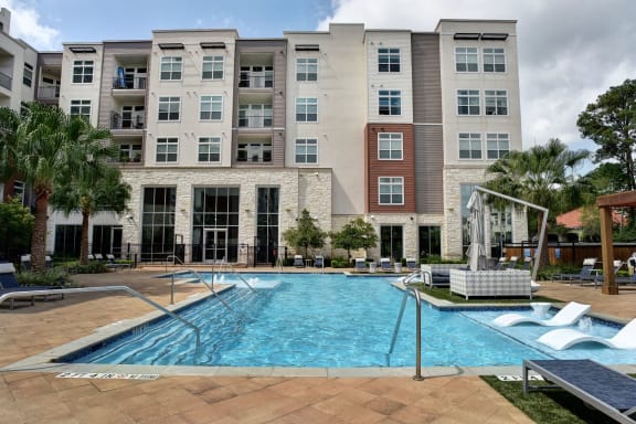 Swimming Pool With Relaxing Sundecks at Vargos on the Lake, Houston, Texas
