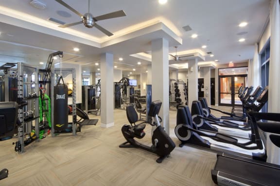 Fitness Center With Modern Equipment at Berkshire Coral Gables, Miami, Florida