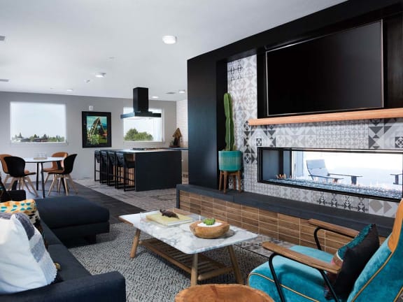 Living Area at Cook Street Apartments, Portland