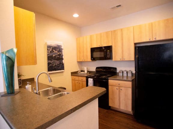 Kitchen at Echo Ridge Apartments, Snoqualmie, Washington