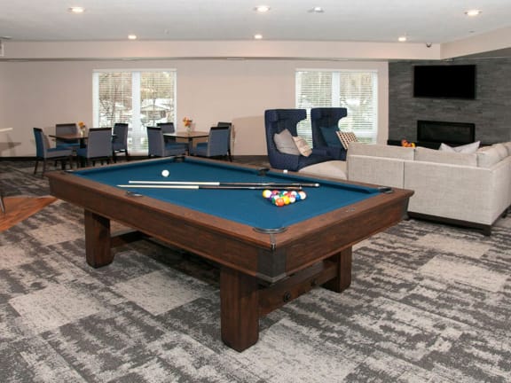 Berkshire Central Apartments with Social Spaces with Fireside Lounge, Resident ClubRoom, Work-From-Home Spaces and Communal Dining, Blaine, MN. 55434