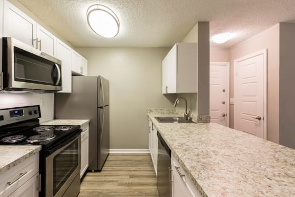 stainless steel appliances and custom cabinetry at Fountains at Lee Vista, Orlando, Florida