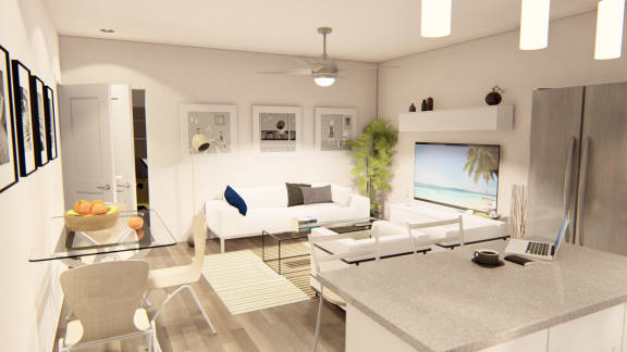 Living Room With TV Living Room With TV at Brownstones at Palisade Park Apartments, Chartered Holdings, Broomfield, 80023