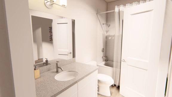 Sanctuary - First Primary Bathroom Sanctuary - First Primary Bathroom at Brownstones at Palisade Park Apartments, Chartered Holdings, Broomfield, Colorado