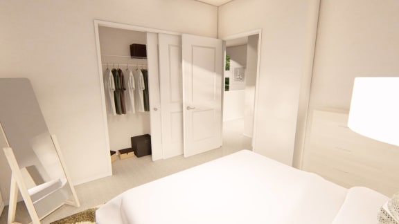 Haven - Second Primary Bedroom Closet Haven - Second Primary Bedroom Closet at Brownstones at Palisade Park Apartments, Chartered Holdings, Broomfield, Colorado