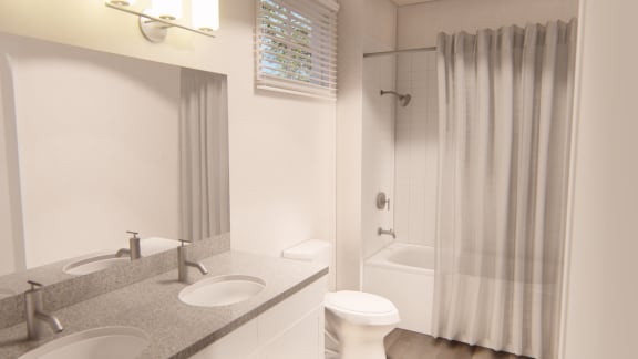 Bathroom With Bathtub Bathroom With Bathtub at Brownstones at Palisade Park Apartments, Chartered Holdings, Broomfield, CO, 80023