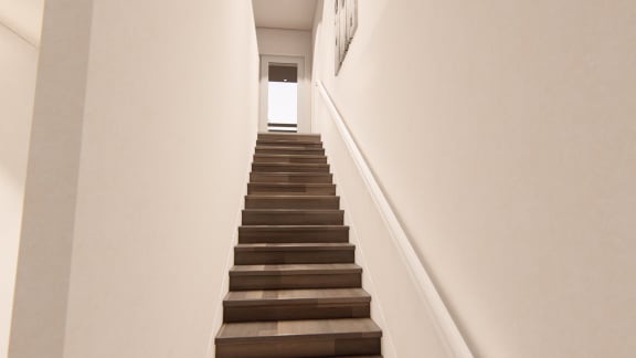 Sanctuary - Primary Stairway Sanctuary - Primary Stairway at Brownstones at Palisade Park Apartments, Chartered Holdings, Broomfield, 80023