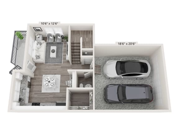 3 Bedroom 2.5 Bath Floor Plan 3 Bedroom 2.5 Bath Floor Plan at Brownstones at Palisade Park, Colorado, 80023