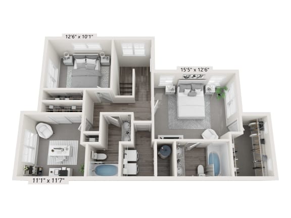 3 Bedroom 2.5 Bathroom Floor Plan 3 Bedroom 2.5 Bathroom Floor Plan at Brownstones at Palisade Park, Broomfield, CO, 80023