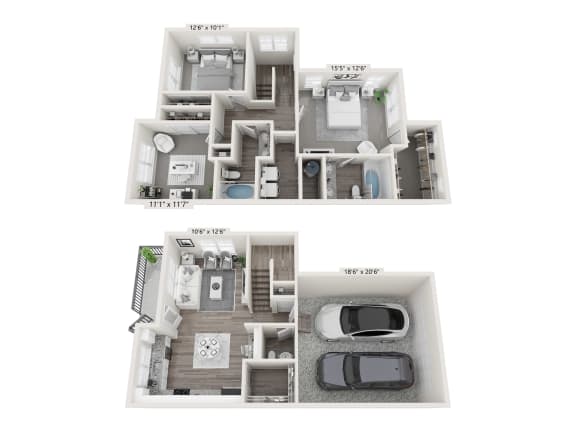 3 Bed 2.5 Bath Floor Plan 3 Bed 2.5 Bath Floor Plan at Brownstones at Palisade Park, Colorado