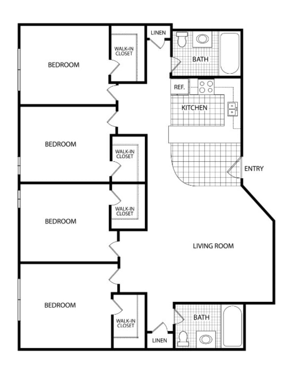 Floor Plans of Off Broadway Apartments in Grand Rapids, MI