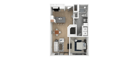C 1 Bed 1 Bath Floor Plan C 1 Bed 1 Bath, 697 Sq.Ft. Floor Plan at Everra Midtown Park, Dallas, 75231