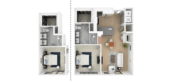 G 1 Bedroom 1 Bathroom Floor Plan G 1 Bedroom 1 Bathroom, 819-to846 Sq.Ft. Floor Plan at Everra Midtown Park, Texas, 75231