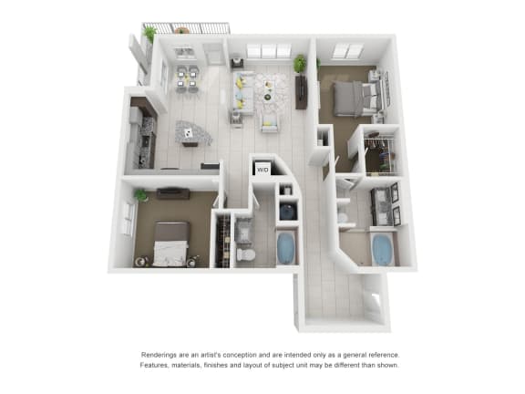 B2D 1,282 Sq.Ft. Floor Plan B2D 1,282 Sq.Ft. Floor Plan at Moda North Bay Village, Florida, 33141