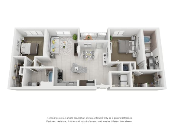 B3 1,226 Sq.Ft. Floor Plan B3 1,226 Sq.Ft. Floor Plan at Moda North Bay Village, North Bay Village, FL, 33141