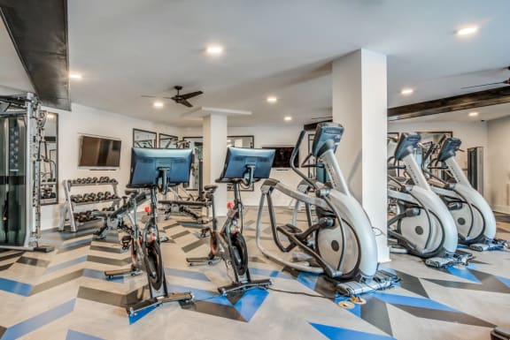 Peloton Cycle With Cardio Area at Spoke Apartments in Atlanta, Georiga