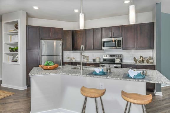 modern kitchen at Luminary at 95 apartments West Melbourne, FL