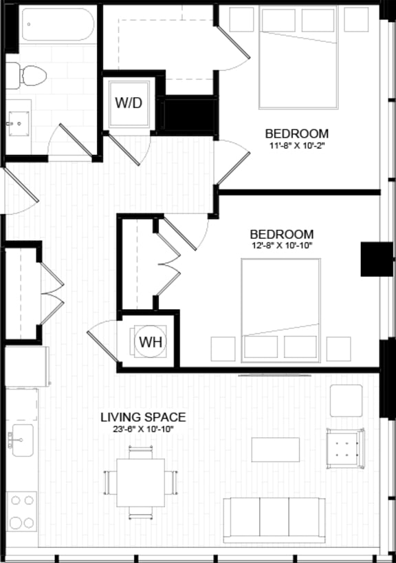 Floor Plans of The Oxford Apartments in Oxon Hill, MD