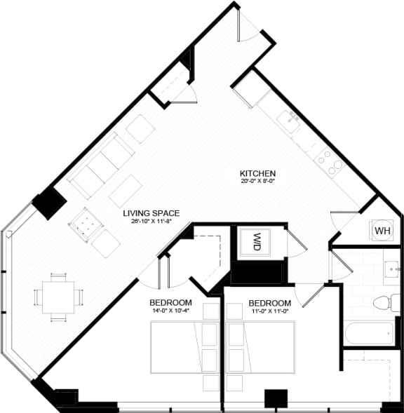 Floor Plans of The Oxford Apartments in Oxon Hill, MD