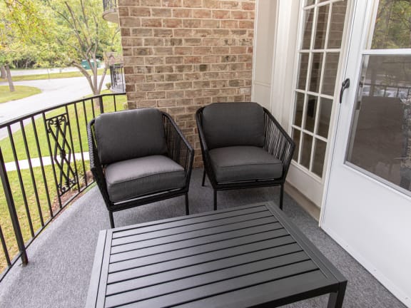 Private patio or balcony in each apartment in The Brittany Apartments