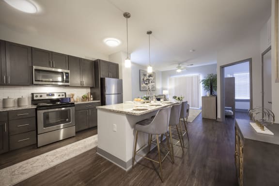 Eat-at kitchen island  at The Ivy at Berlin Place, South Bend