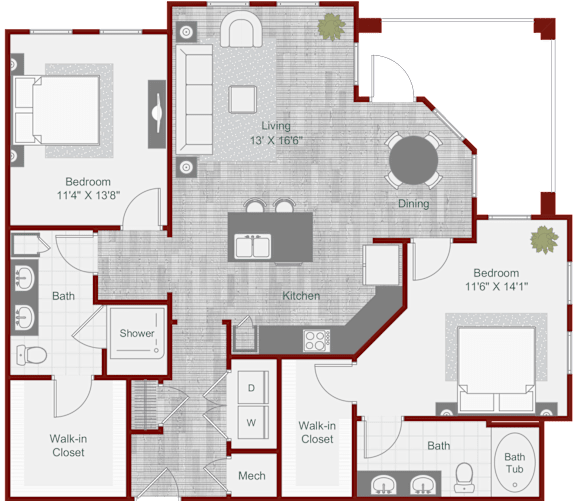 Floor Plans of Populus Westside in Atlanta, GA