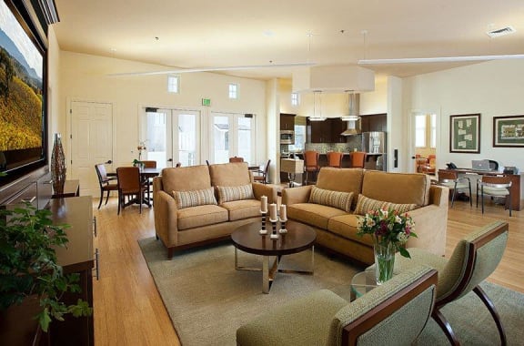 Sitting space in clubhouse, at Ralston Courtyard Apartments, Ventura