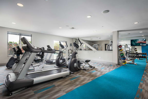Resident fitness center at Current at the Banks
