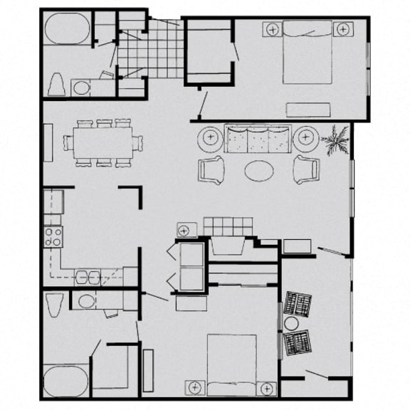 Floor Plans of The Saxony Apartments in Dallas, TX