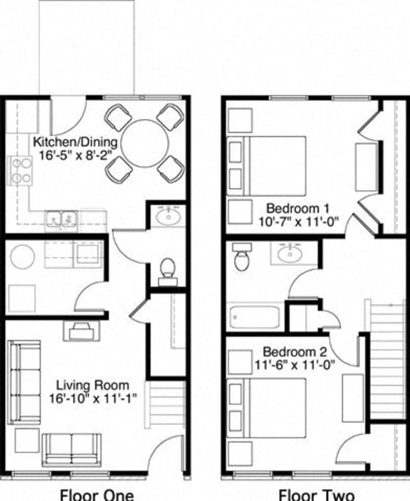 Floor Plans of Horace Mann Apartments in Gary, IN