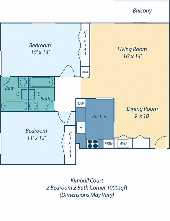 Floor Plans of Kimball Court in Woburn MA