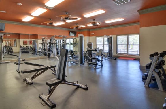 Large Fitness Center at Cumberland Place Apartment Homes, Tyler, TX, 75703