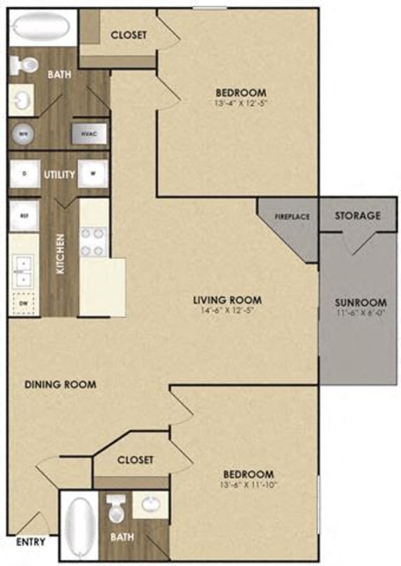 1 & 2 Bedroom Apartments in Mud Island, TN Riverset Apartments