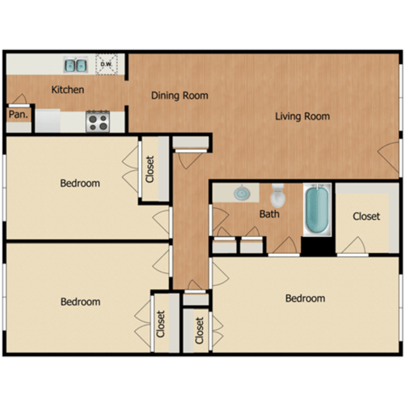 Floor Plans of Ventana at Valwood Apartments in Farmers Branch, TX
