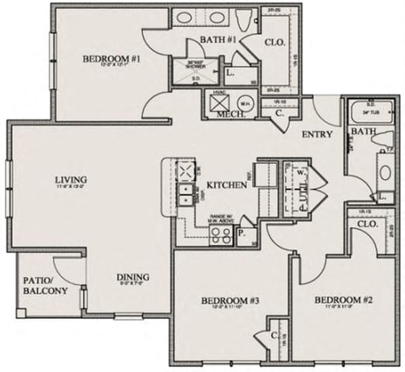 Floor Plans of Sierra Ridge Apartment Homes in Dickinson, ND