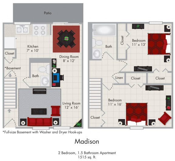 Floor Plans of Cambridge Square Flint Apartments in Flint MI