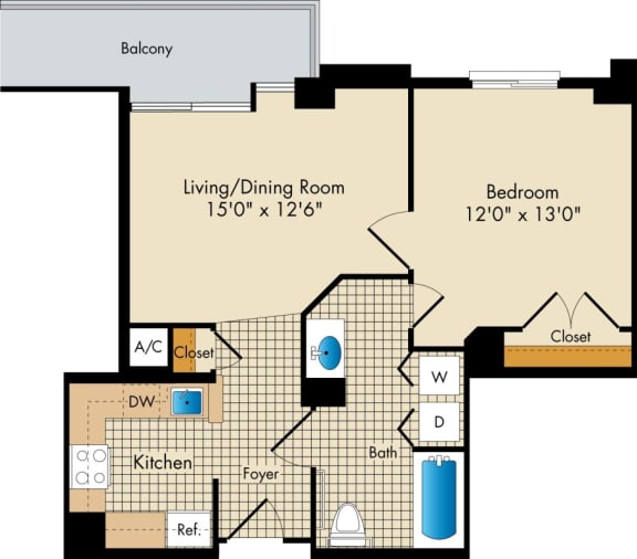 Bethesda, MD HiRise The Metropolitan Apartments Floor Plans