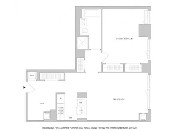 1Br Den 1Bth 1 Floorplan 1Br Den 1Bth 1 Floorplan at The Aldyn