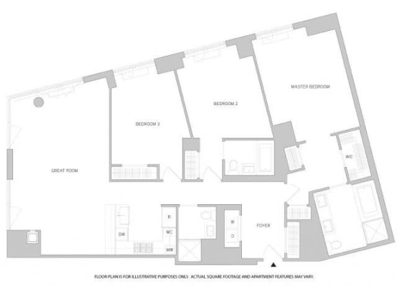 3Br 3Bth Floorplan 3Br 3Bth Floorplan at The Aldyn