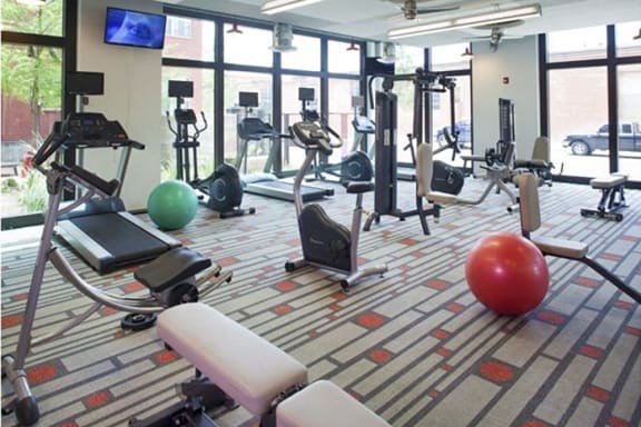 State of The Art Fitness Center with Free Weights at The Can Plant Residences at Pearl, San Antonio, TX 78215