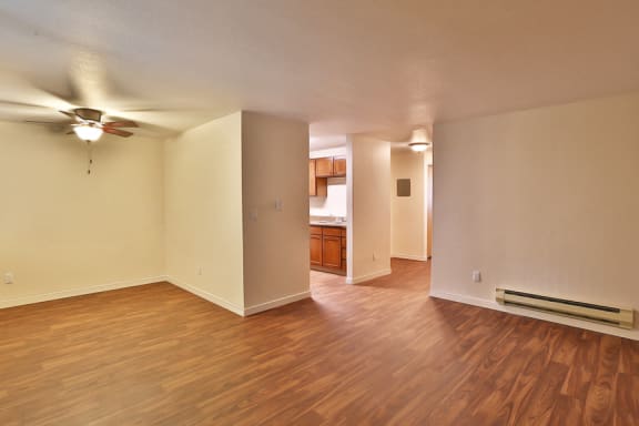 Spacious Model Floor Plan with Faux Wood Floors at Apartments Near Bremerton