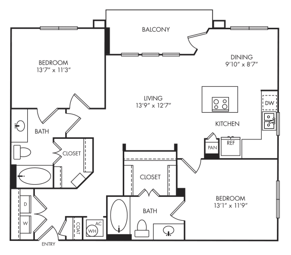 Floor Plans of Axis at Wycliff in Dallas, TX