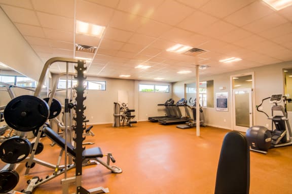 Modern Fitness Center at Aviator at Brooks Apartments, Clear Property Management, San Antonio