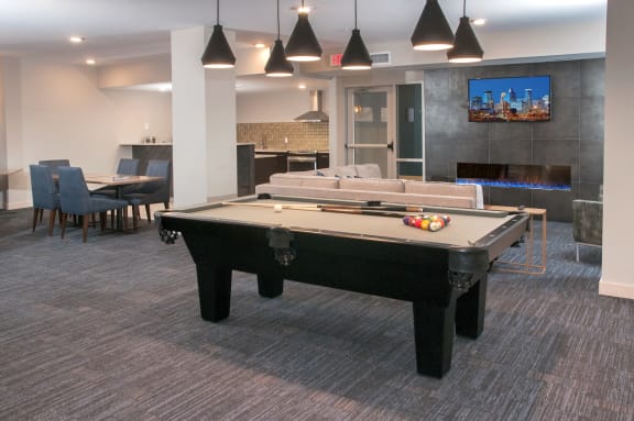 Club Room with Billiards  at The Axis, Plymouth, 55441