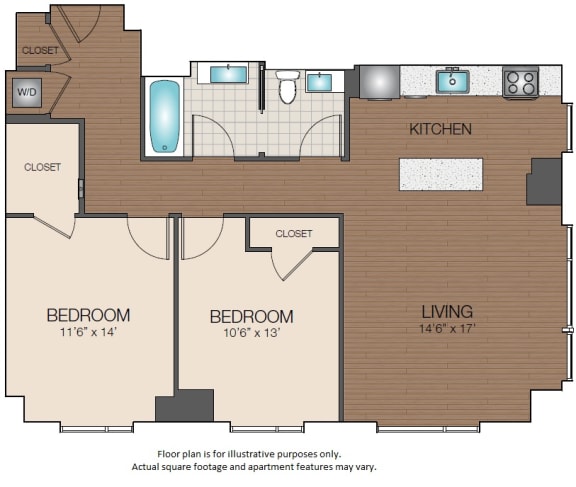 Floorplan B2 2bedroom luxury The Victor Apartments Boston, MA