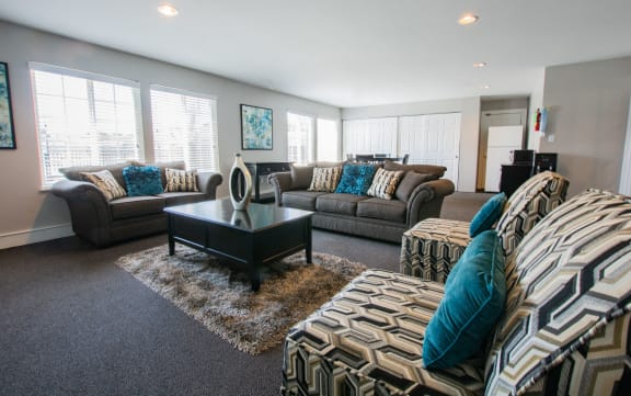 Expansive Living Room at Country Lake Townhomes, Indianapolis, 46229