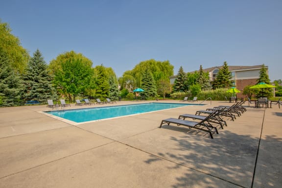 Pool Side Relaxing Area, at Prentiss Pointe Apartments, Harrison Township