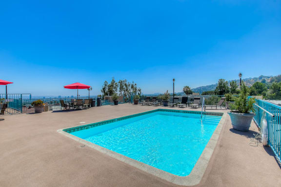 Sparkling Rooftop Pool at La Vista Terrace, Hollywood, CA, 90046