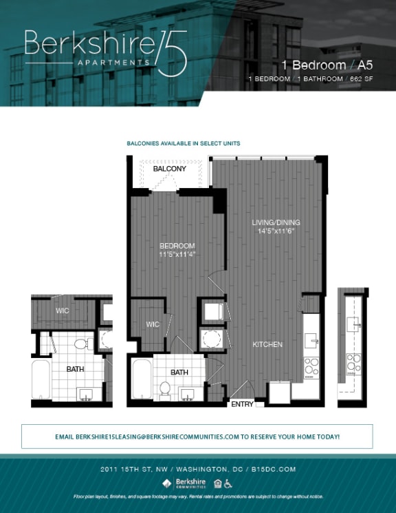 Studio, 1 & 2 Bedroom Apartments in Washington DC | Berkshire 15